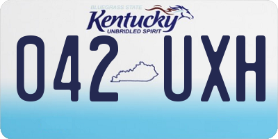 KY license plate 042UXH