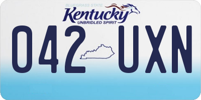 KY license plate 042UXN
