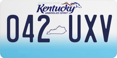 KY license plate 042UXV