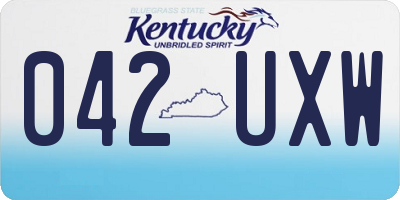KY license plate 042UXW