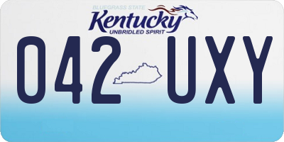 KY license plate 042UXY