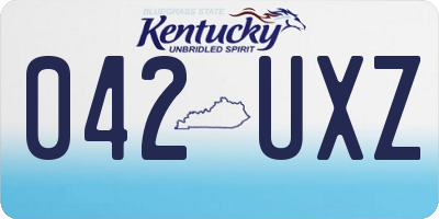 KY license plate 042UXZ