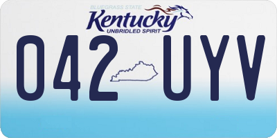 KY license plate 042UYV