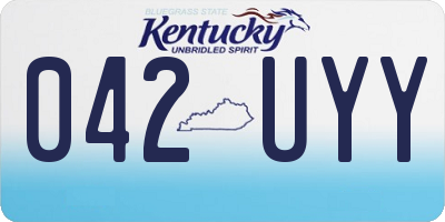 KY license plate 042UYY