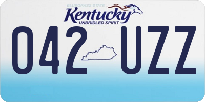 KY license plate 042UZZ
