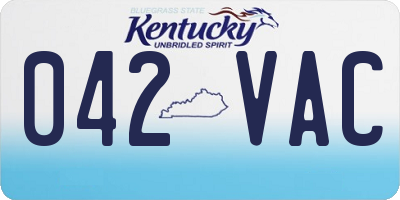 KY license plate 042VAC