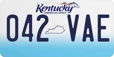 KY license plate 042VAE