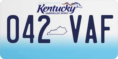 KY license plate 042VAF