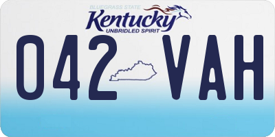 KY license plate 042VAH