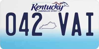 KY license plate 042VAI