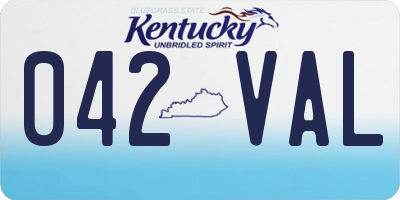 KY license plate 042VAL