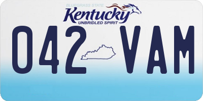 KY license plate 042VAM