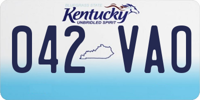 KY license plate 042VAO
