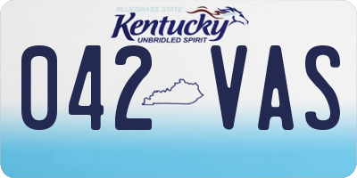 KY license plate 042VAS