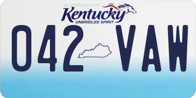 KY license plate 042VAW