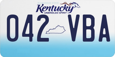 KY license plate 042VBA