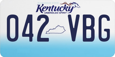 KY license plate 042VBG