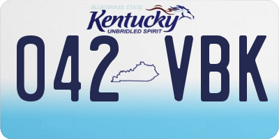 KY license plate 042VBK