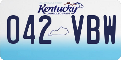 KY license plate 042VBW