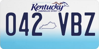 KY license plate 042VBZ