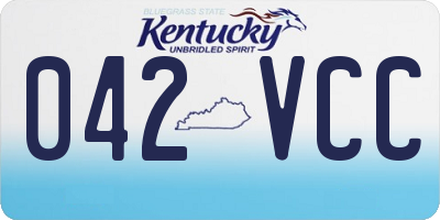 KY license plate 042VCC