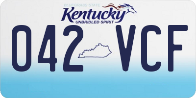 KY license plate 042VCF