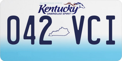 KY license plate 042VCI