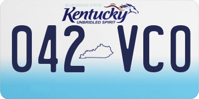KY license plate 042VCO