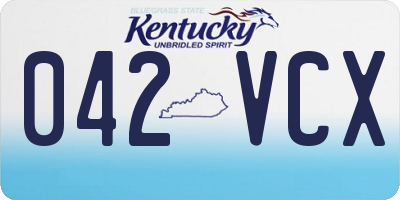 KY license plate 042VCX