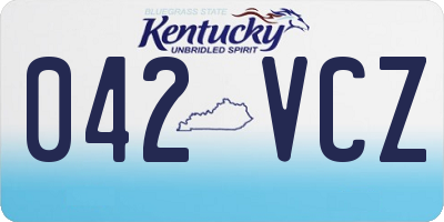 KY license plate 042VCZ