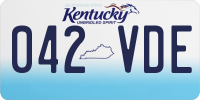 KY license plate 042VDE
