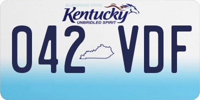 KY license plate 042VDF