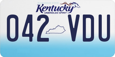 KY license plate 042VDU