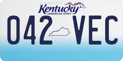 KY license plate 042VEC