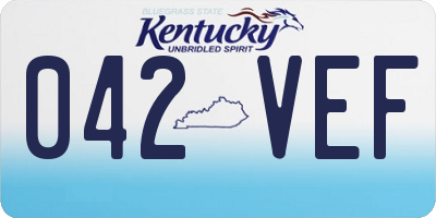 KY license plate 042VEF
