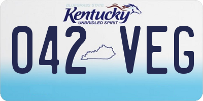 KY license plate 042VEG