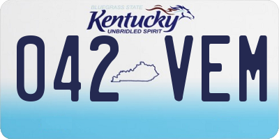 KY license plate 042VEM