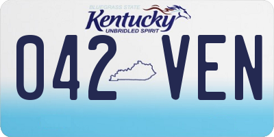 KY license plate 042VEN