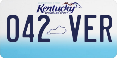 KY license plate 042VER