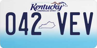 KY license plate 042VEV