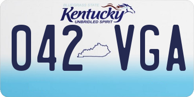 KY license plate 042VGA