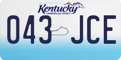 KY license plate 043JCE