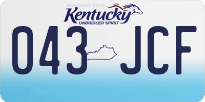 KY license plate 043JCF