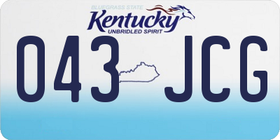 KY license plate 043JCG
