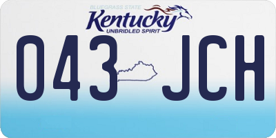 KY license plate 043JCH