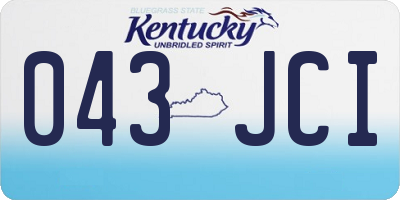 KY license plate 043JCI