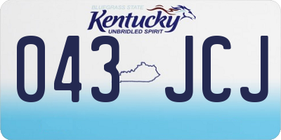 KY license plate 043JCJ