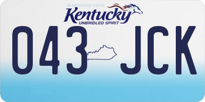 KY license plate 043JCK