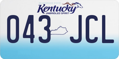 KY license plate 043JCL