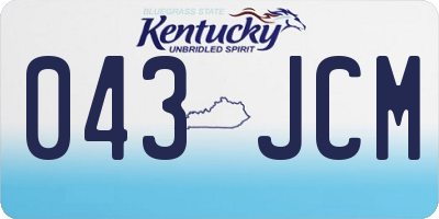 KY license plate 043JCM